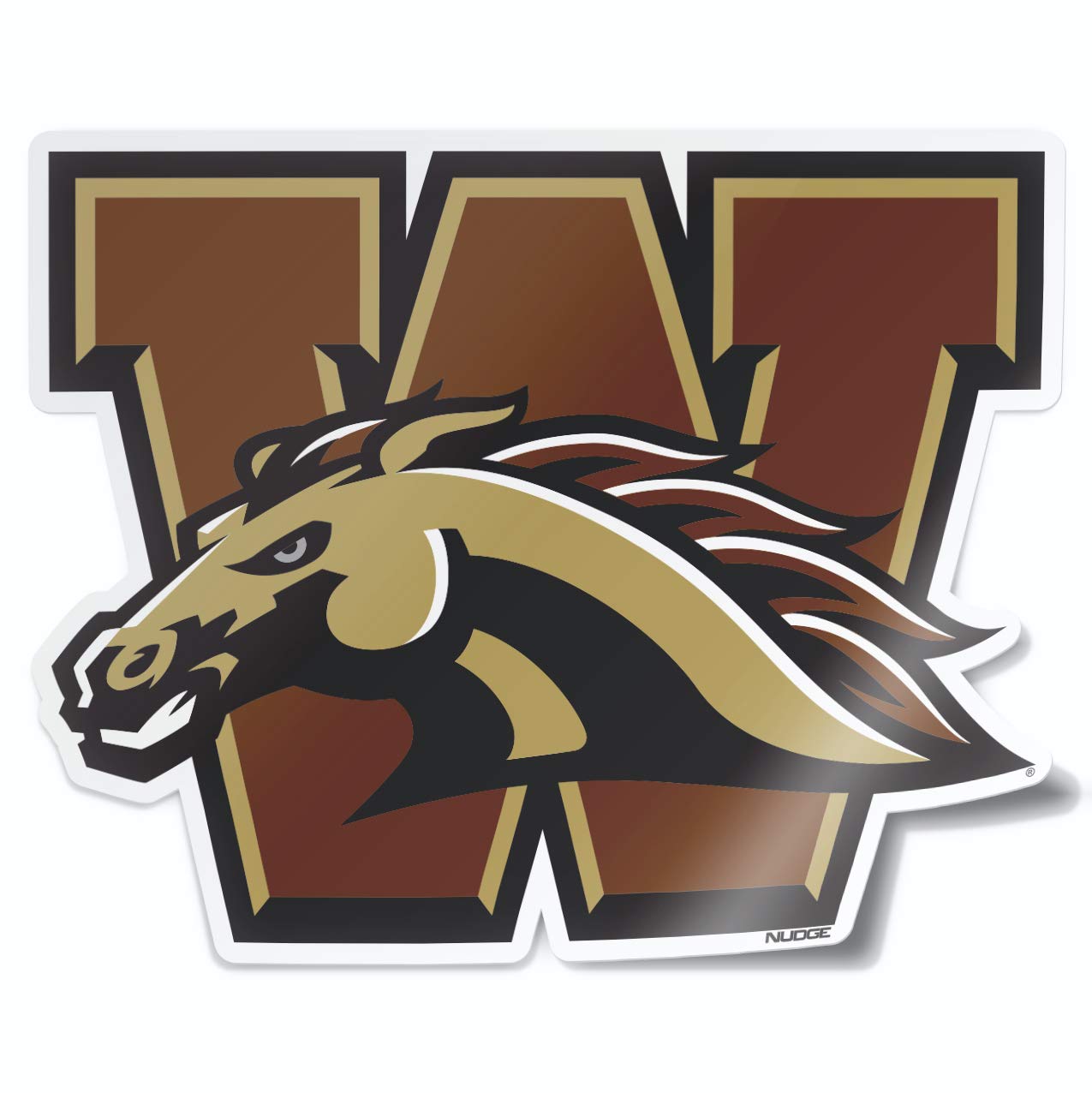 Western Michigan University Combo Bronco & Wordmark Logo Car Decal