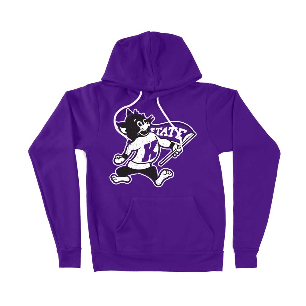 Purple Kansas State Fighting Willie Sweatshirt from Nudge Printing