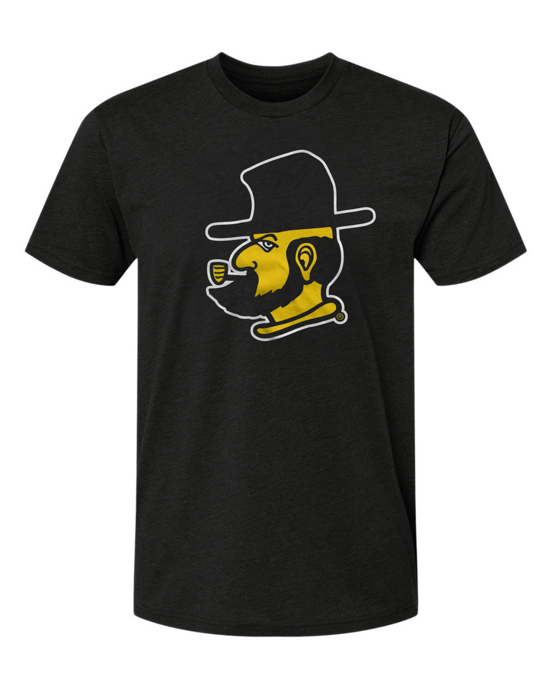 Appalachian State University Mountaineers Yosef the Mascot AppState Unisex T-shirt (Black) Mock Up