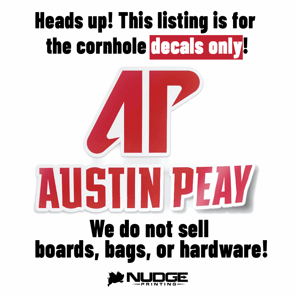 AP Austin Peay Cornhole Decal Disclaimer