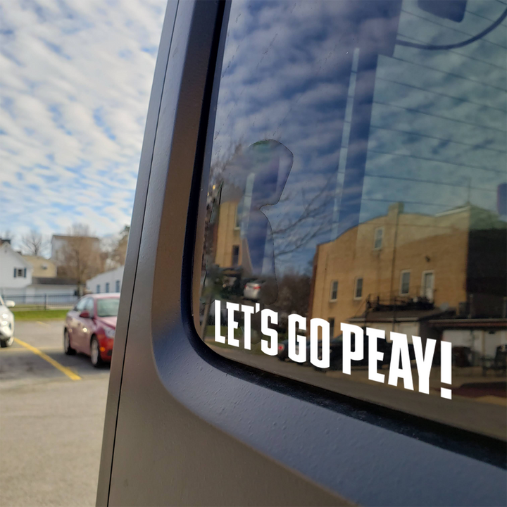 Austin Peay Lets go peay car decal on car