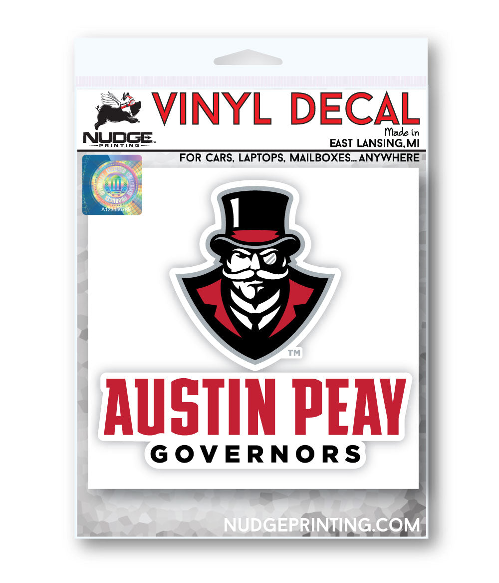 Austin Peay State University Car Decal in Packaging