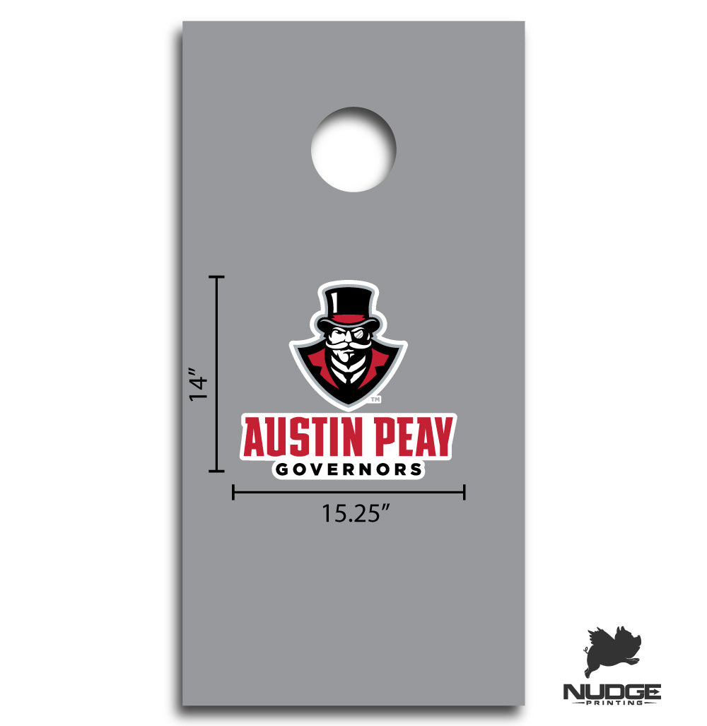 Austin Peay Governors Corn Hole Decal Dimensions