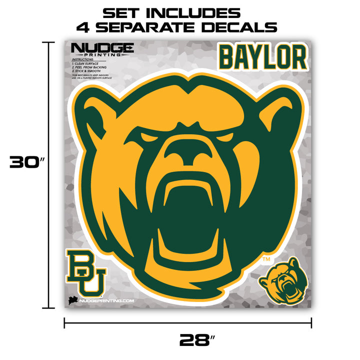 Baylor University Bear Head Wall Decal Set