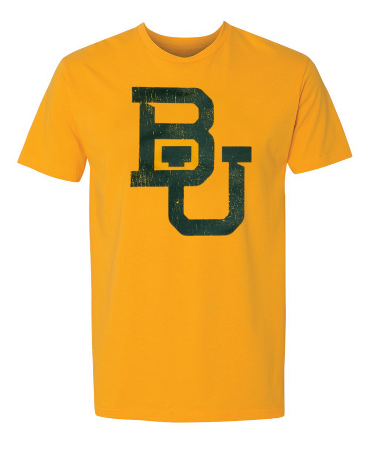 Baylor University Bears Interlocking BU Logo Gold T-Shirt