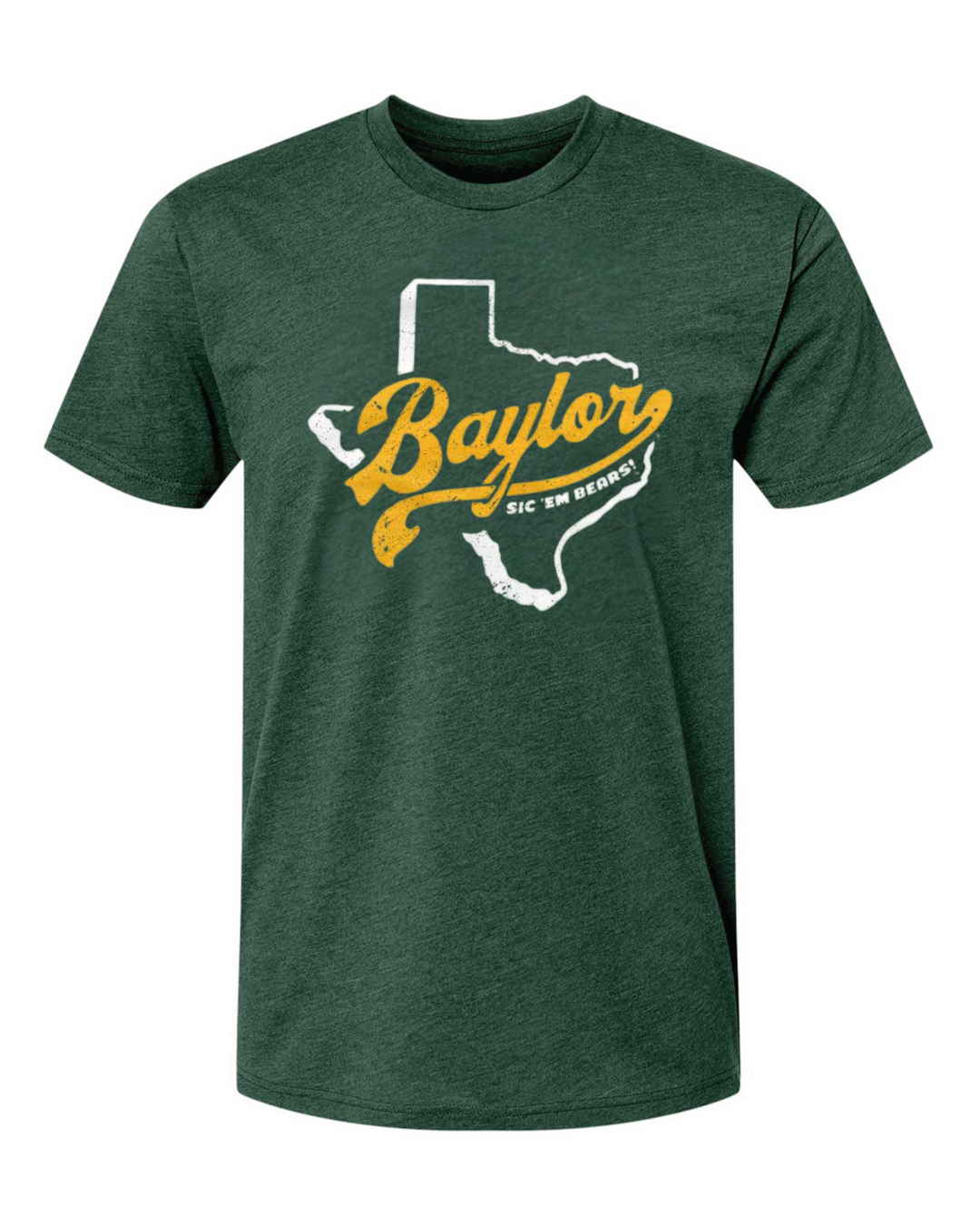 Baylor Shirt BU Bears Baylor University T-shirt Heather Green Tee Mock Up