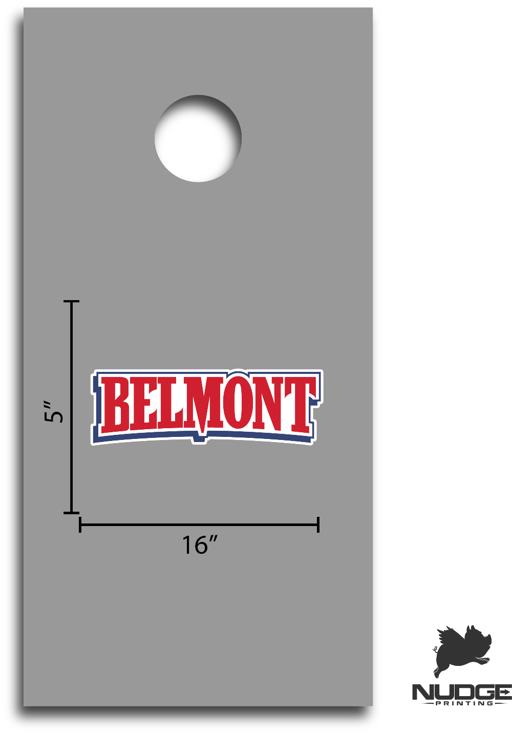 Belmont Cornhole Decal Dimensions