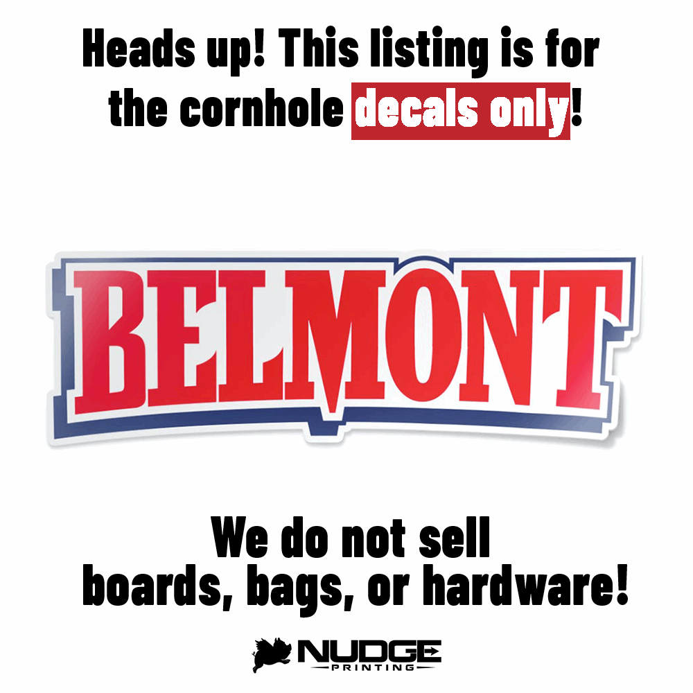 Belmont Cornhole Decal Discalimer