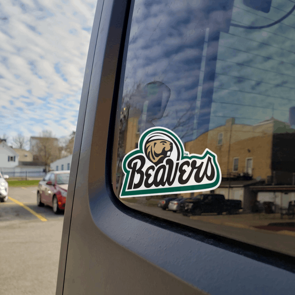 Bemidji Beavers Decal on Car