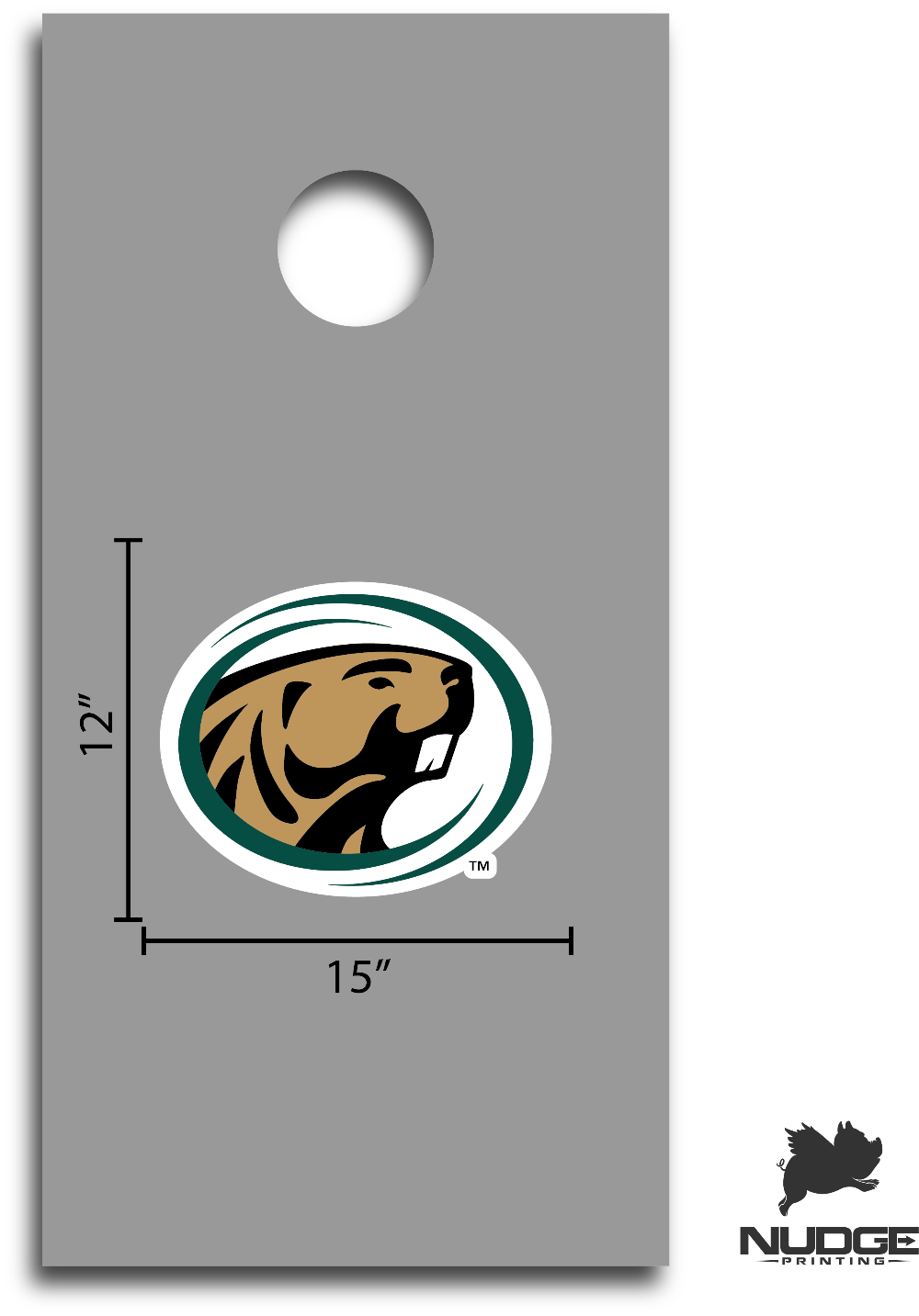 Bemidji State University Beaver Cornhole Decal Dimensions