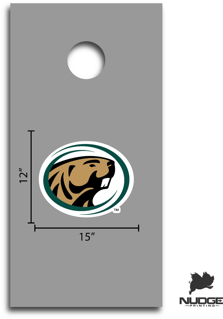 Bemidji State University Beaver Cornhole Decal Dimensions