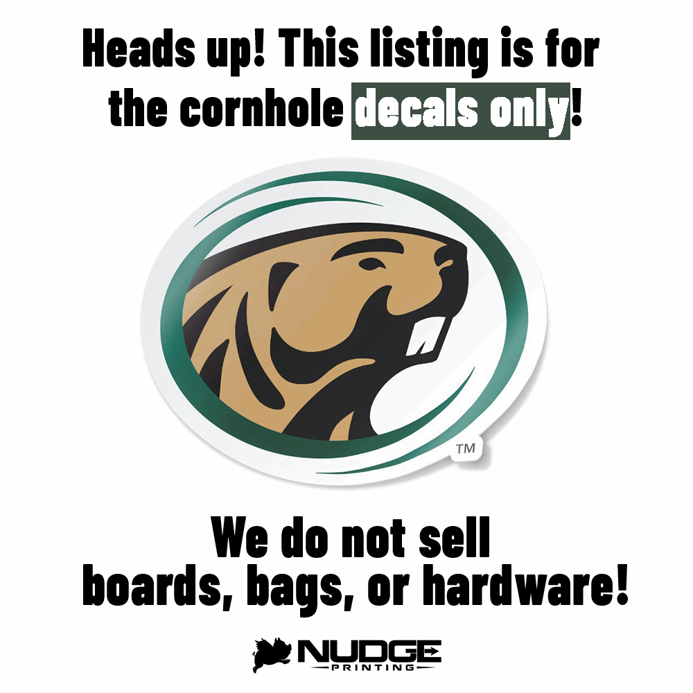 Bemidji State University Beaver Cornhole Decal Disclaimer