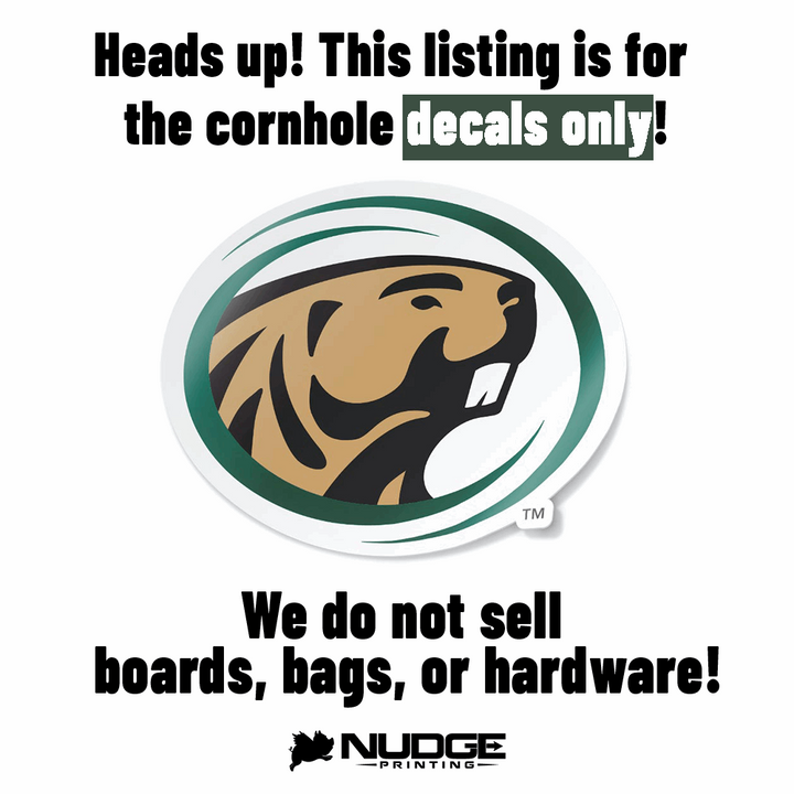 Bemidji State University Beaver Cornhole Decal Disclaimer