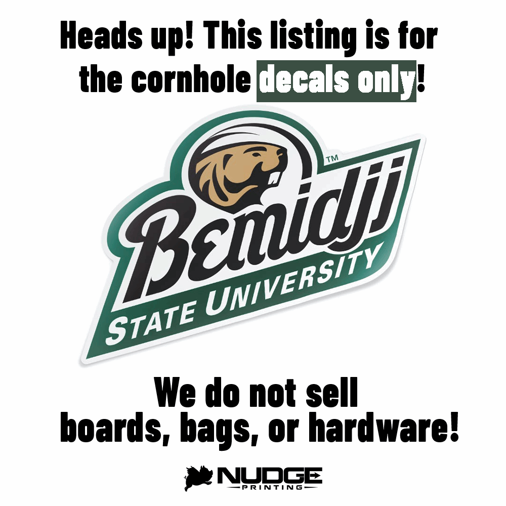 Bemidji State University Cornhole Decal Disclaimer