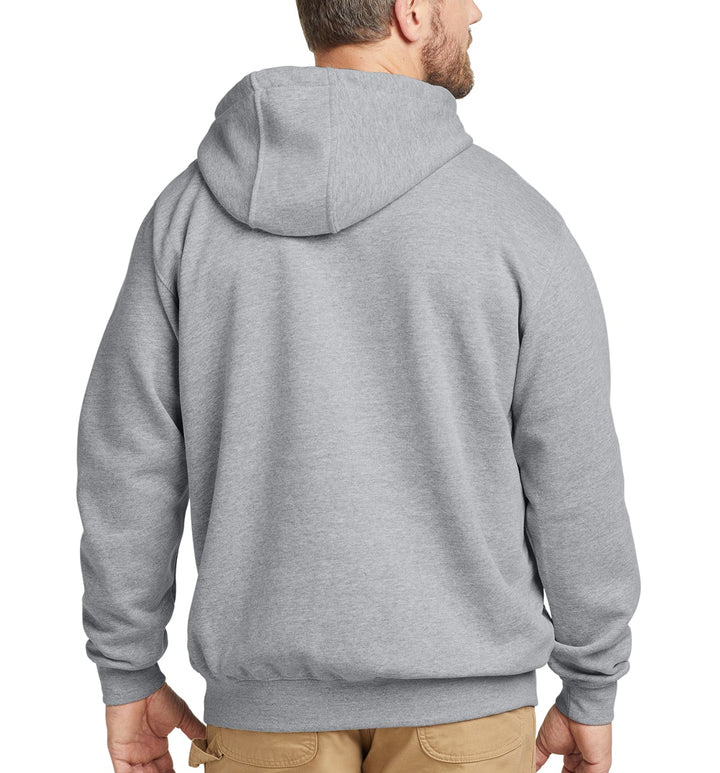 Back view of a grey Carhartt hoodie from Nudge Printing