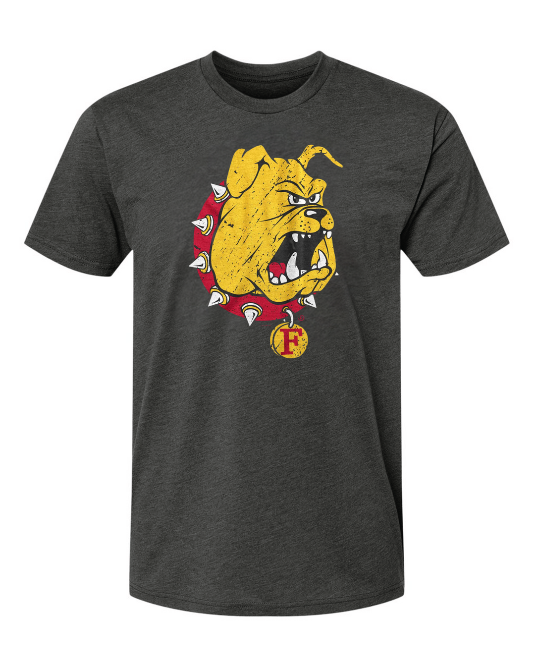 Ferris State University Bulldogs Logo T-Shirt on Charcoal Tee Mock Up