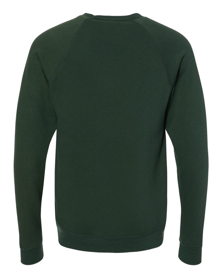 Back view of a green crewneck sweatshirt from Nudge Printing