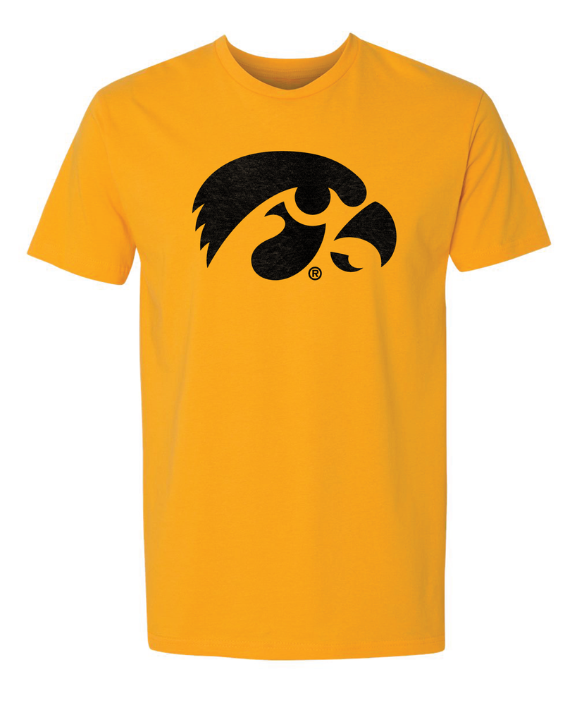 Artex Iowa Hawkeyes high quality shirt yellow black small adult t-shirt mens football stripe