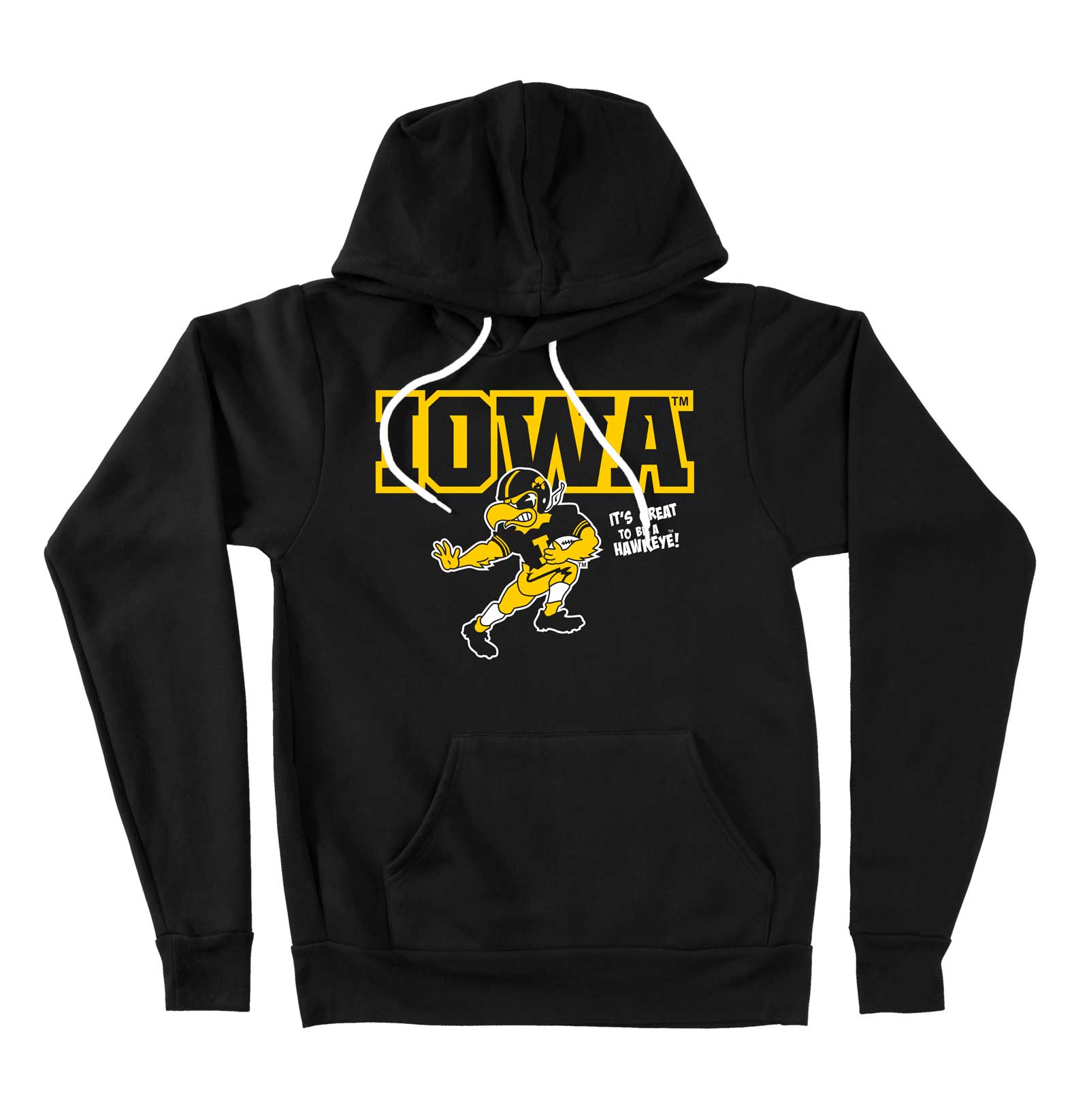 Iowa Herky Football Black Sweatshirt Nudge Printing