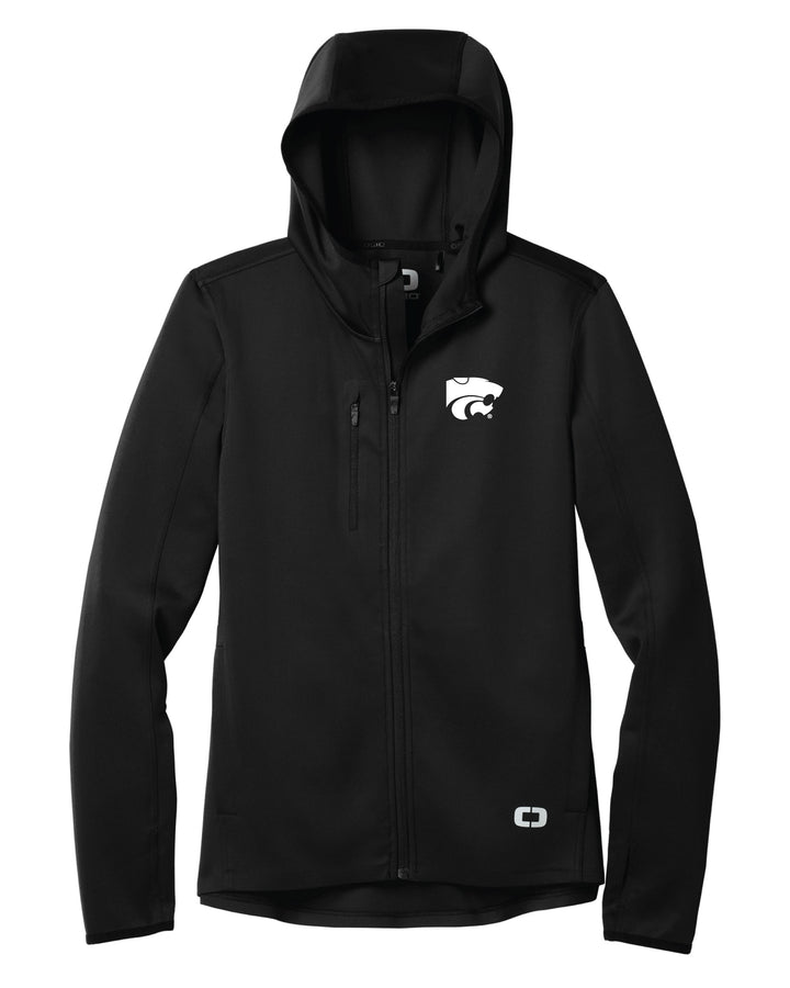 Premium black Kansas State Powercat performance jacket with moisture wicking and stay cool technology