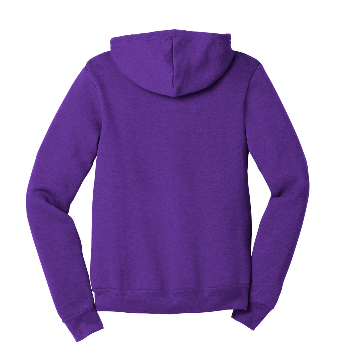 Back view of a Kansas State University purple zip up hoodie from Nudge Printing