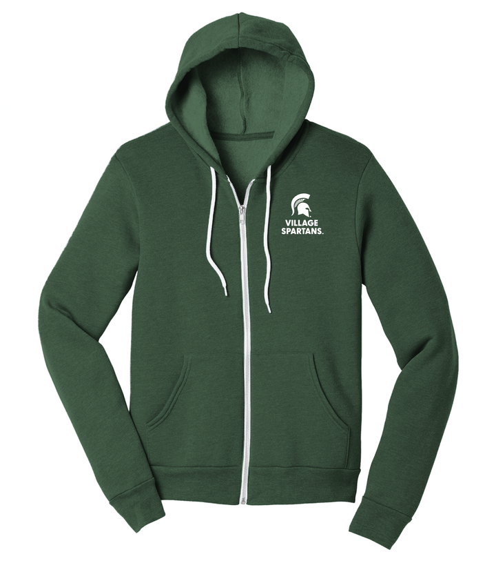 Michigan State Village Spartans Full Zip Hoodie - Forest Green