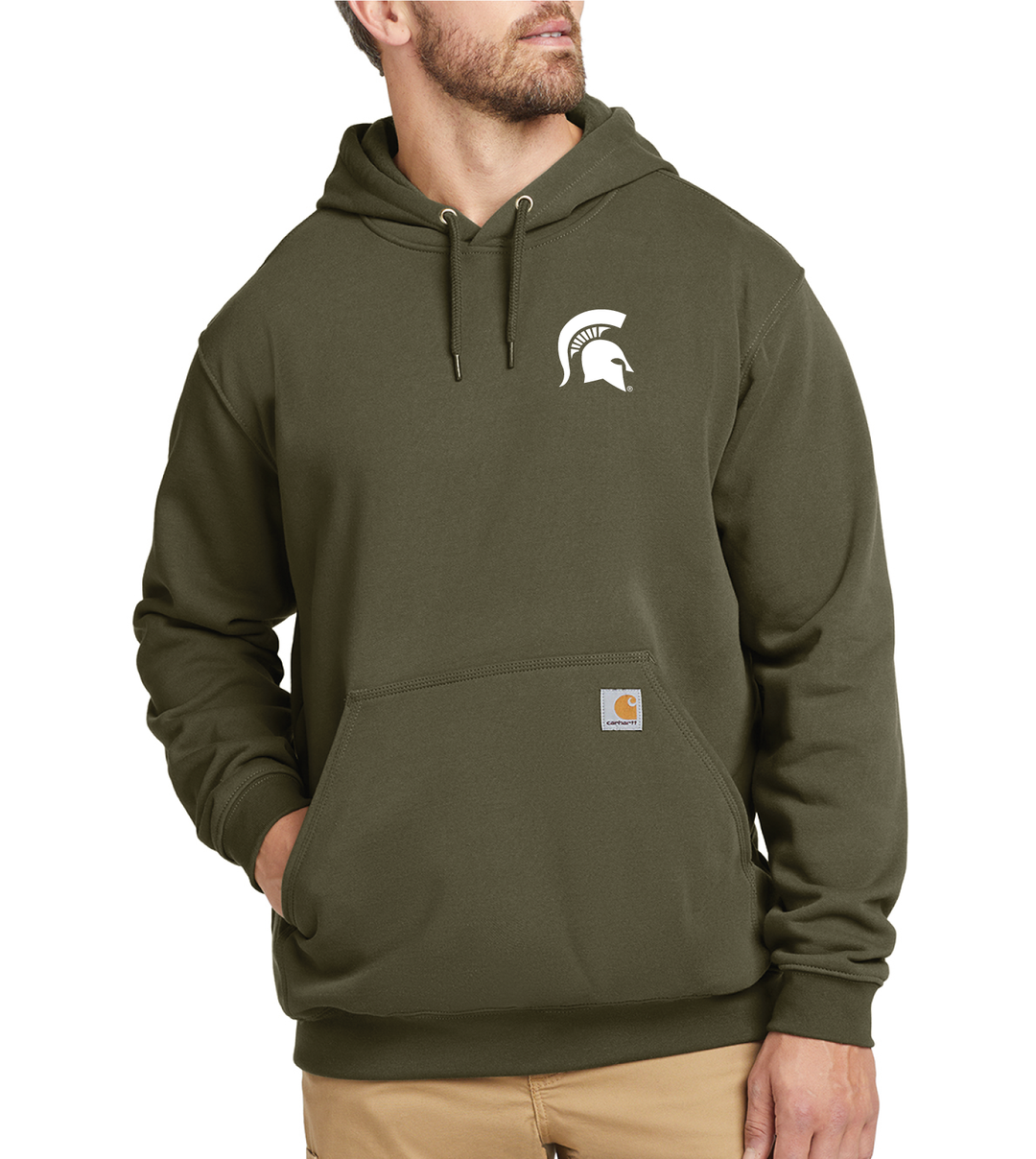 Michigan State Carhartt Midweight Spartan Helmet Hooded Sweatshirt - Green