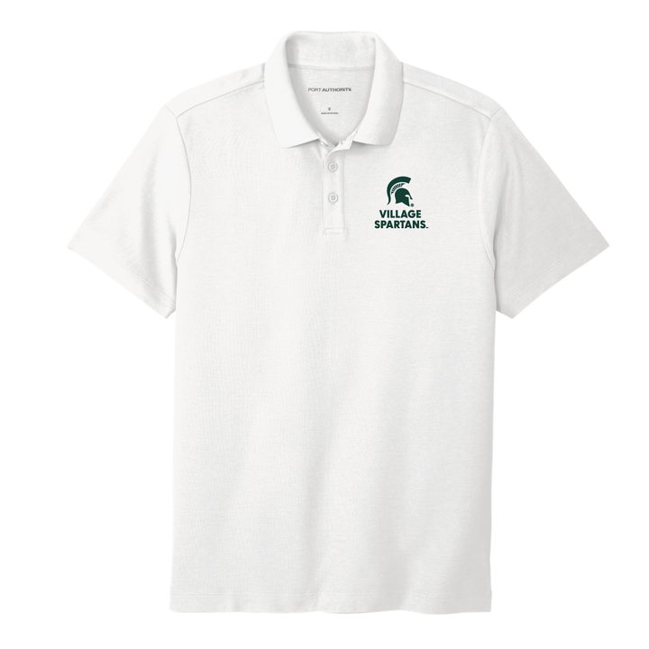 Michigan State Village Spartans White Embroidered Golf Polo