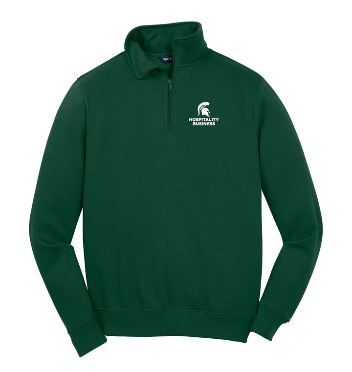 Green MSU Quarter Zip Pullover - Hospitality Business