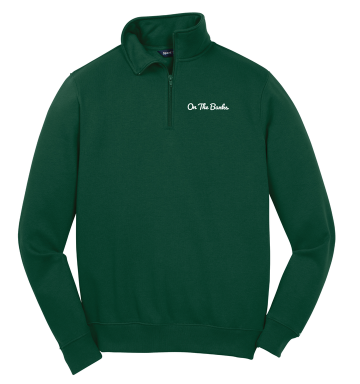 "On the Banks" Unisex Green Quarter Zip