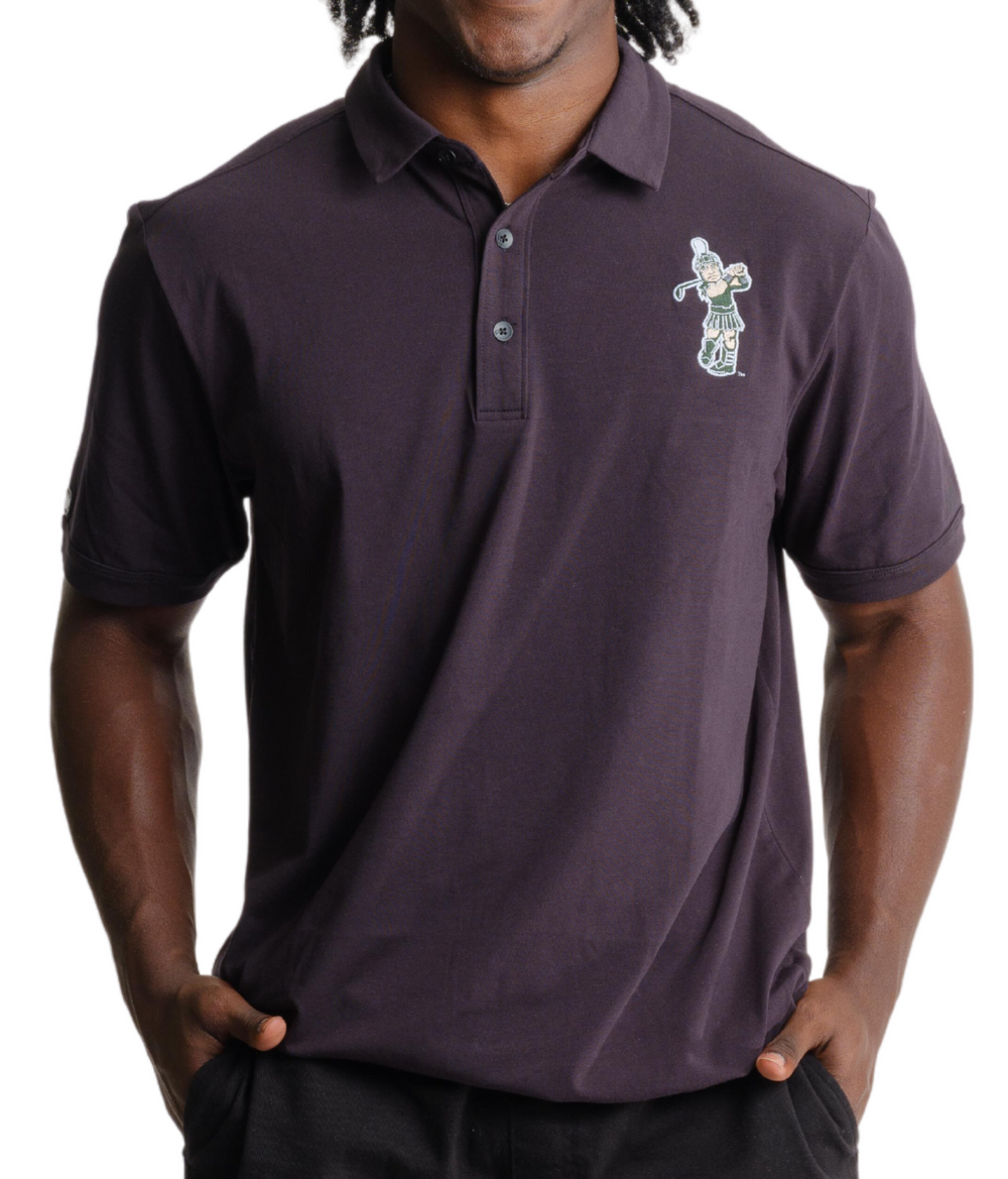 Michigan State University Spartans Golfing Sparty OGIO Unisex Polo - Black