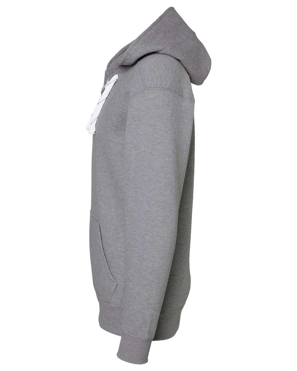 MSU Hockey Logo Grey Laced Hoodie Sweatshirt