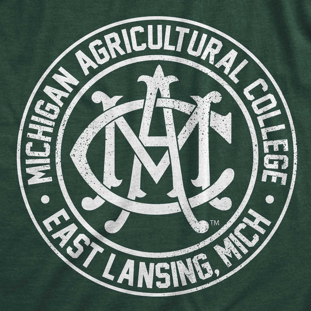 Close up of Michigan State vintage MAC Michigan Agricultural College T-Shirt