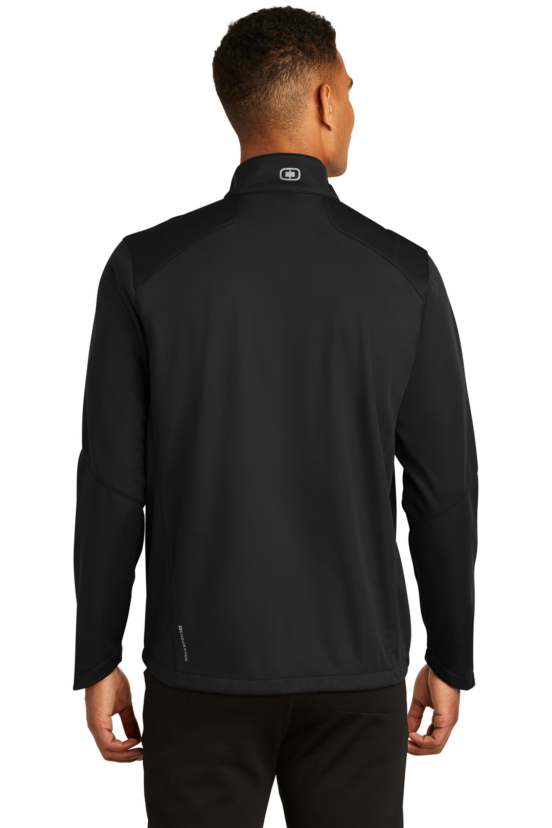 Back of Nudge Printing OGIO Black Jacket