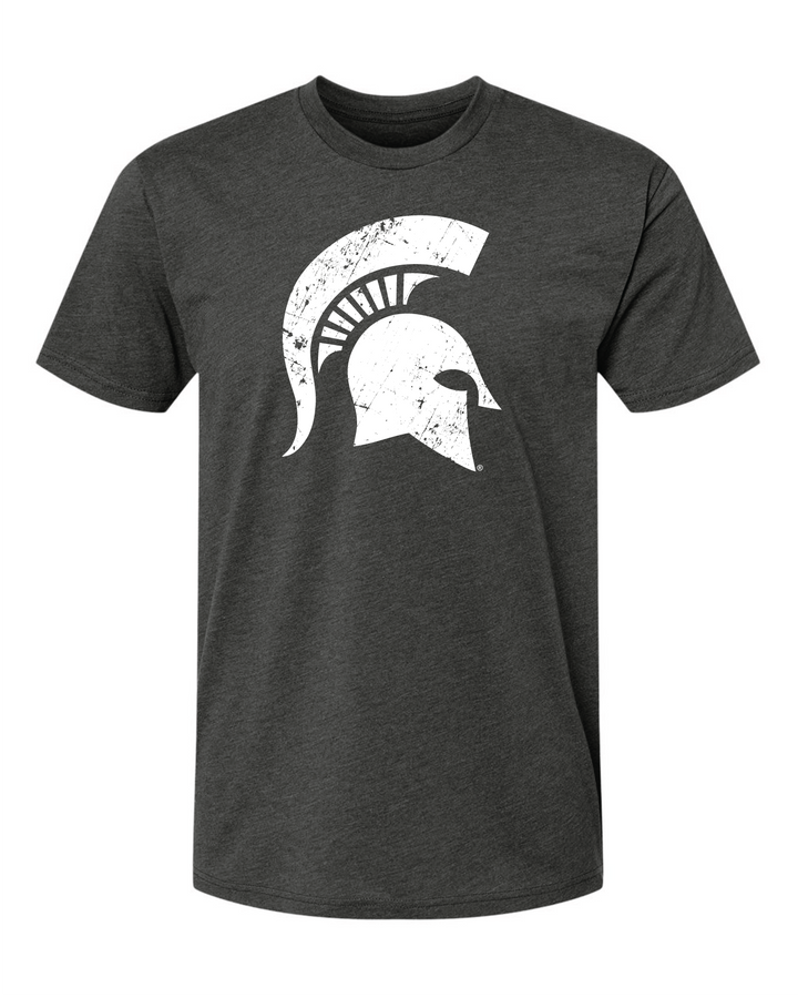 Charcoal Michigan State Spartan Helmet T-Shirt