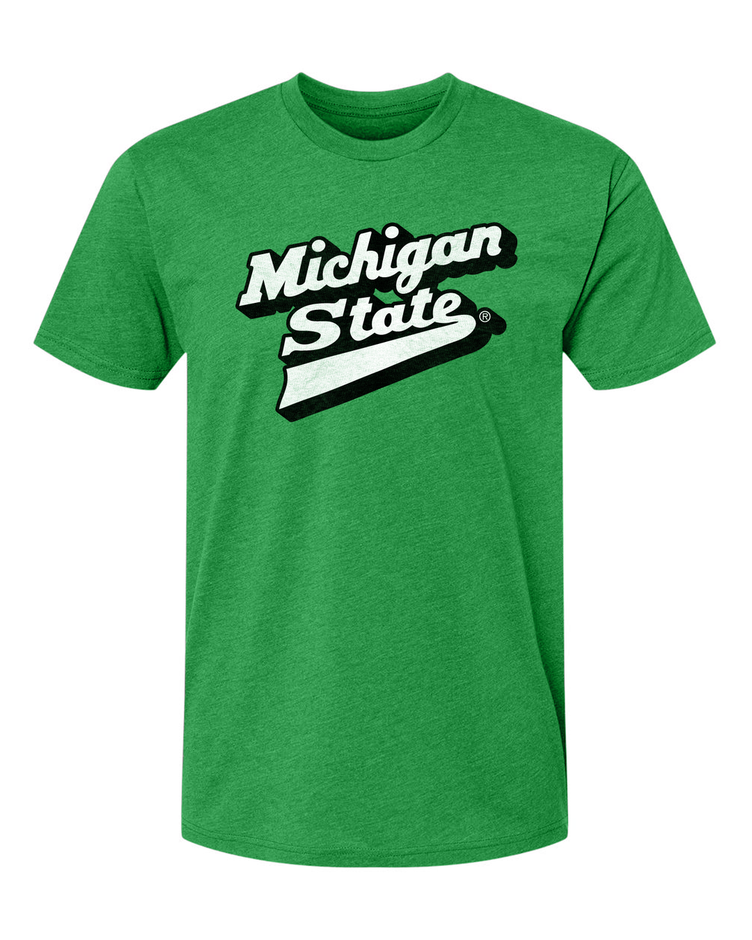 Kelly Green Michigan State T-Shirt with Hockey Logo Printed on the Chest