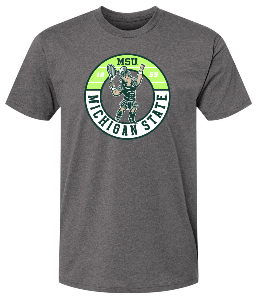 Michigan State T-Shirt with Sparty Playing Tennis