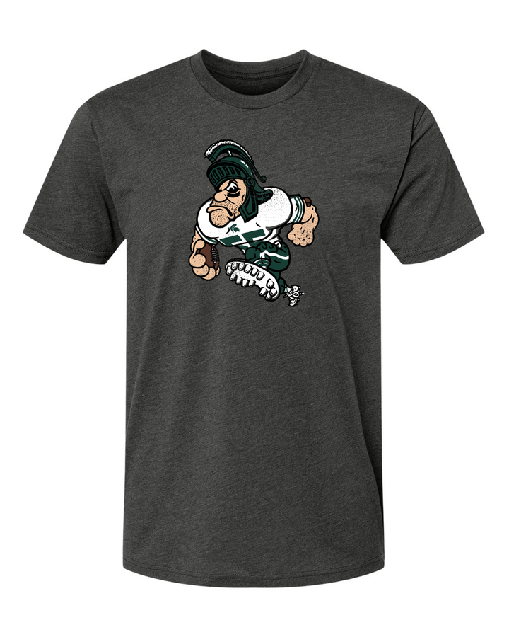 Michigan State University Vintage Football Gruff Sparty Charcoal T-Shirt