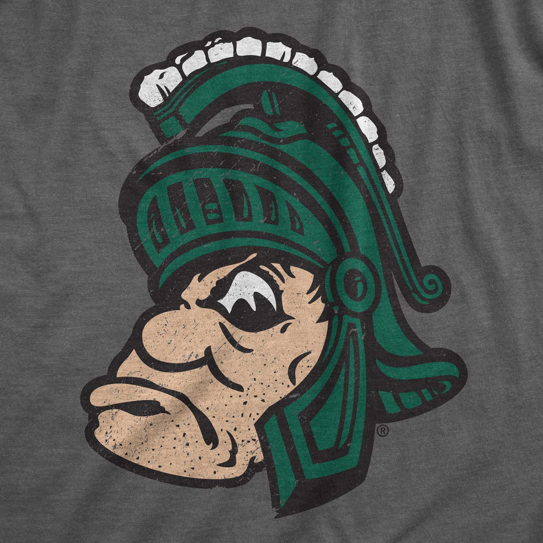 Close up of Michigan State Vintage Full Color Gruff Sparty T-Shirt