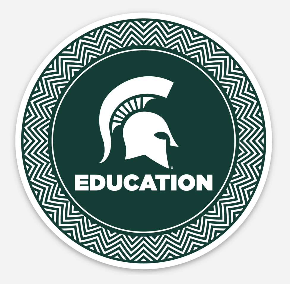 Michigan State Education Circle Sticker from Nudge Printing