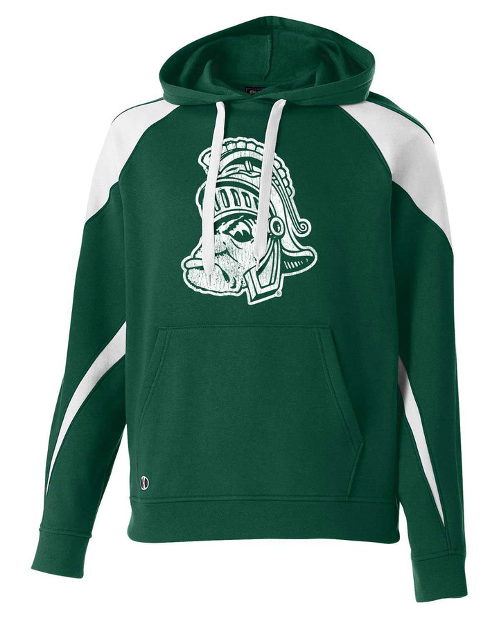 Michigan State Sweatshirt Green Gruff Sparty Hoodie mock up Side Angle