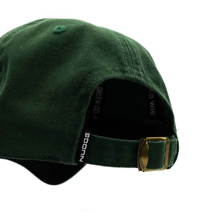 Forest green Michigan State University MAC Dad Hat featuring an adjustable clasp. 