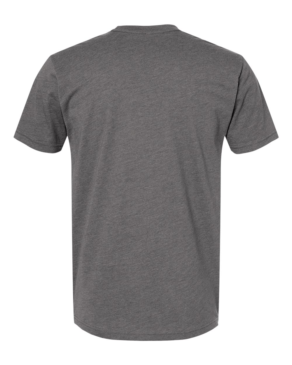 Back of a Nudge Printing grey t-shirt on a white background