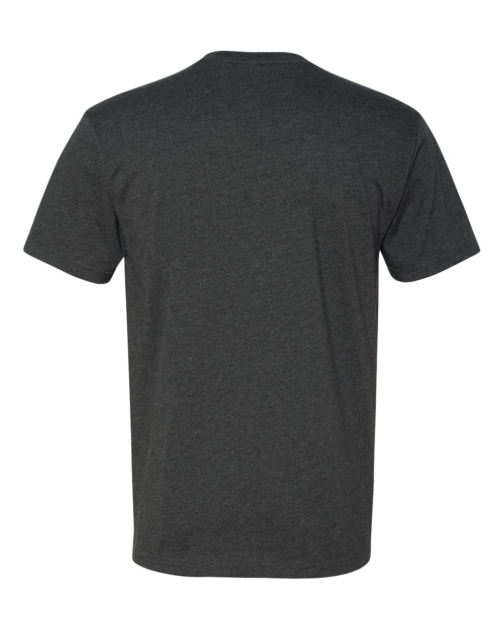 back view of a dark grey charcoal t-shirt from Nudge Printing