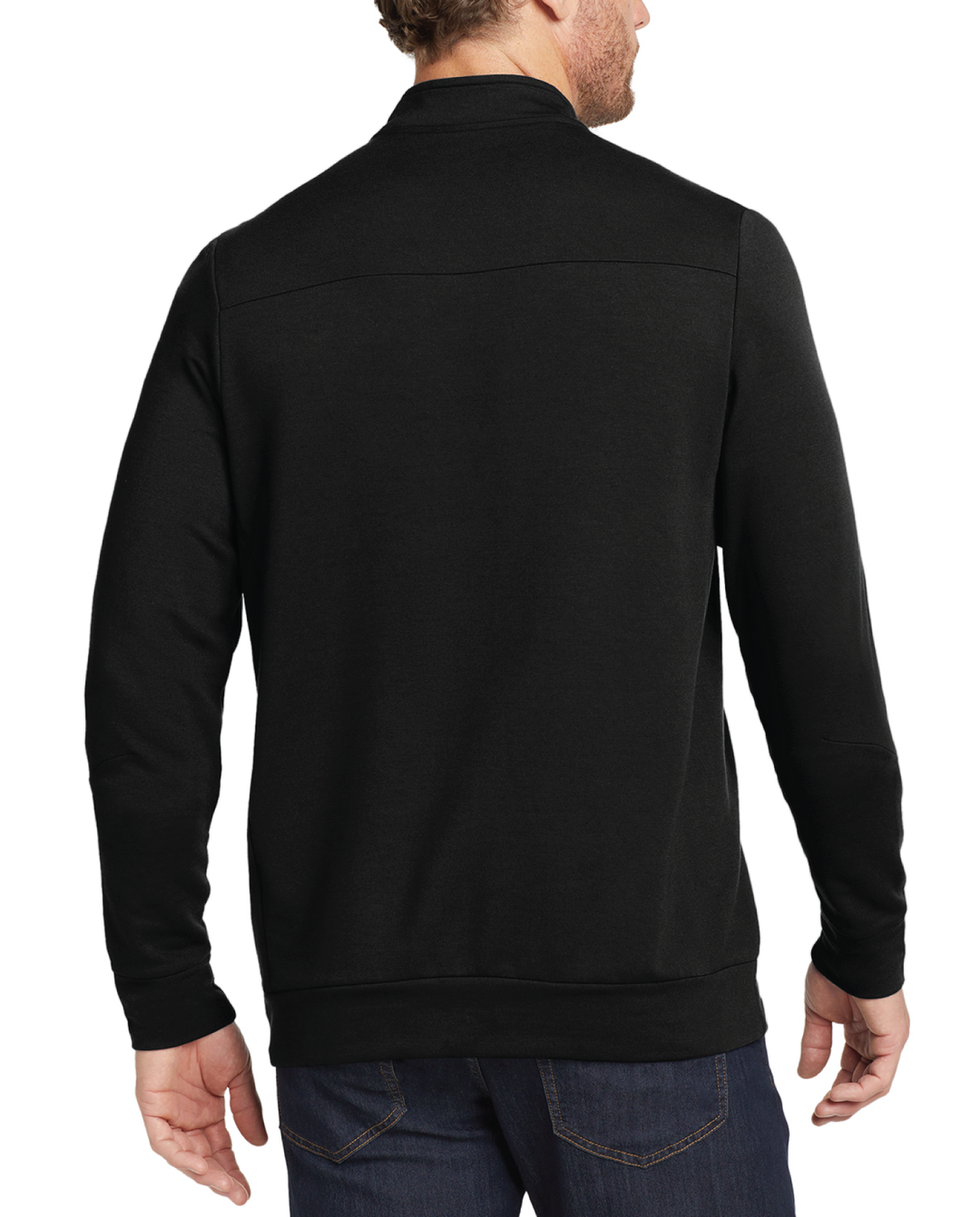 Back view of the OGIO Luuma black quarter zip sold by Nudge Printing