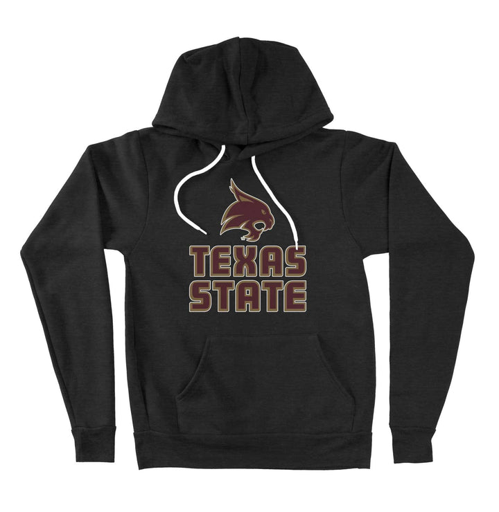 Texas State Black Wordmark Hoodie Sweatshirt