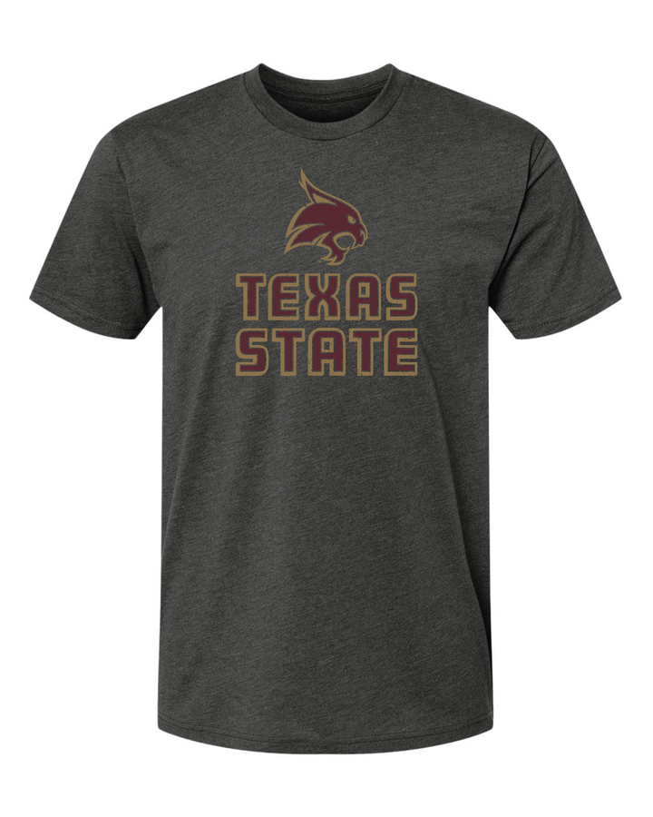 Texas State University TXST Charcoal Grey Shirt Mock Up