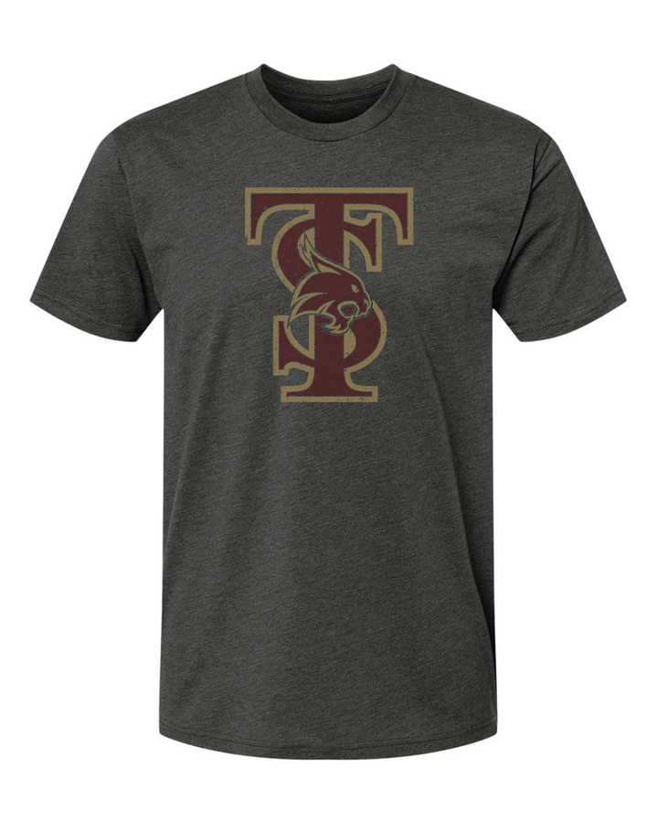 Texas State University Bobcats Interlocking TS Logo Premium T-Shirt mock up