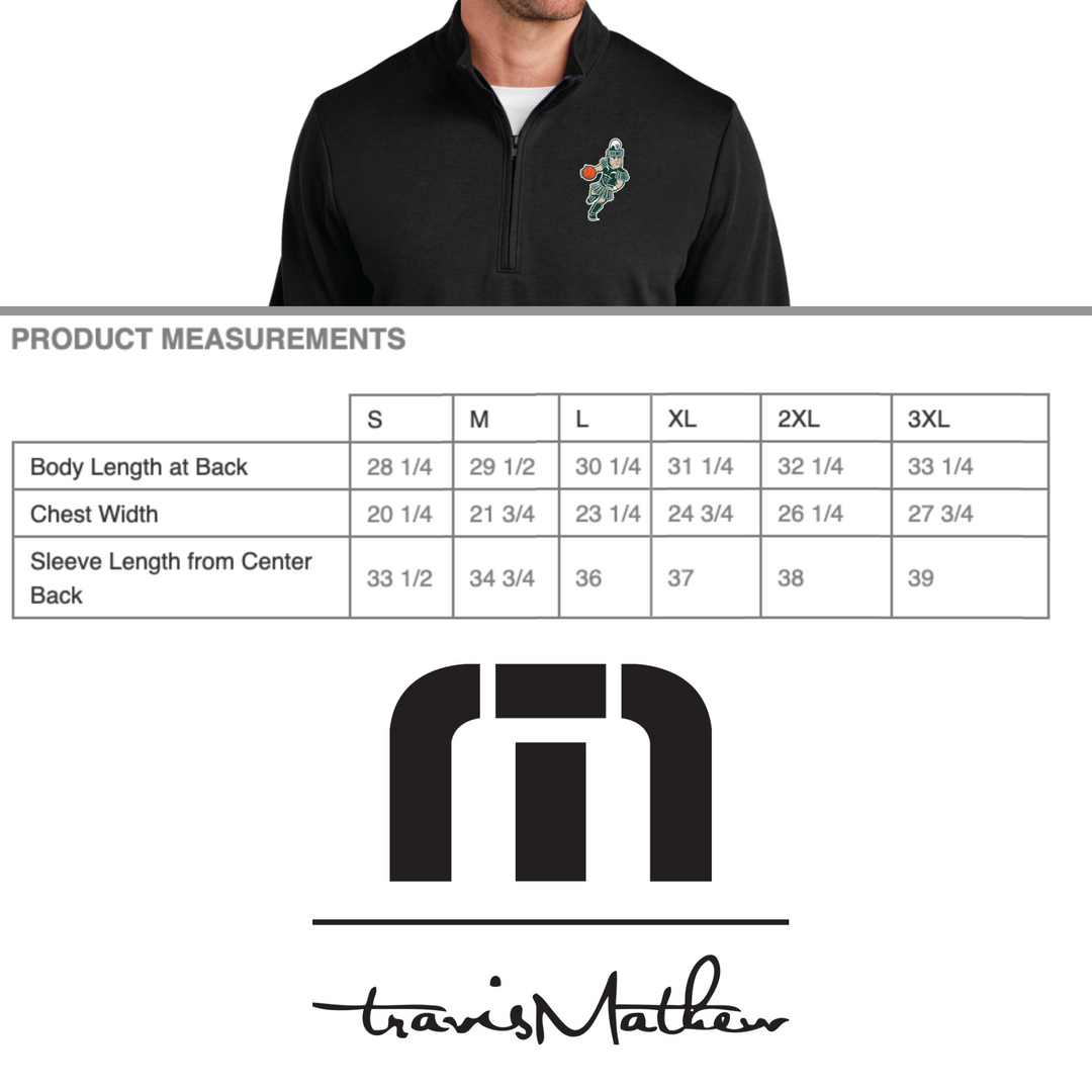 MSU TravisMathew Golfing Sparty Black Quarter Zip