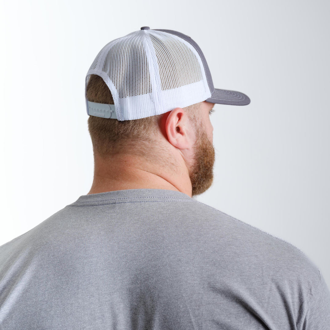 MSU Hospitality Business | Grey and White Trucker Hat